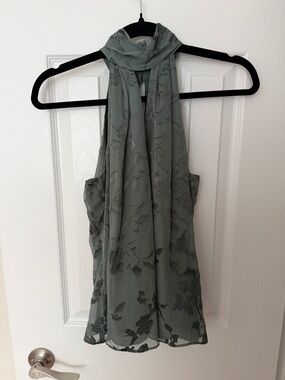 White House Black Market Sage Green Halter Top